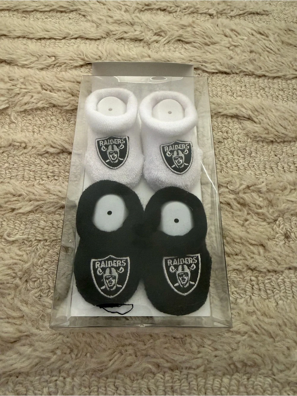 Team Apparel Raiders Baby Bodysuit 3-Pack in Black, Gray & White